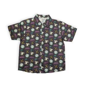 Anaheim Ducks Mighty Button Up Shirt Patterned Hawaiian All Over Shirt XL